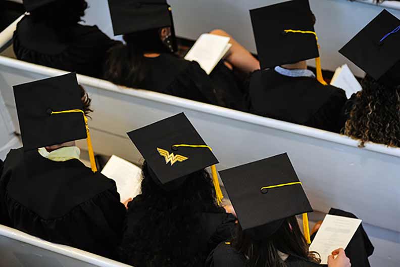 Students at Oxford's baccalaureate service.