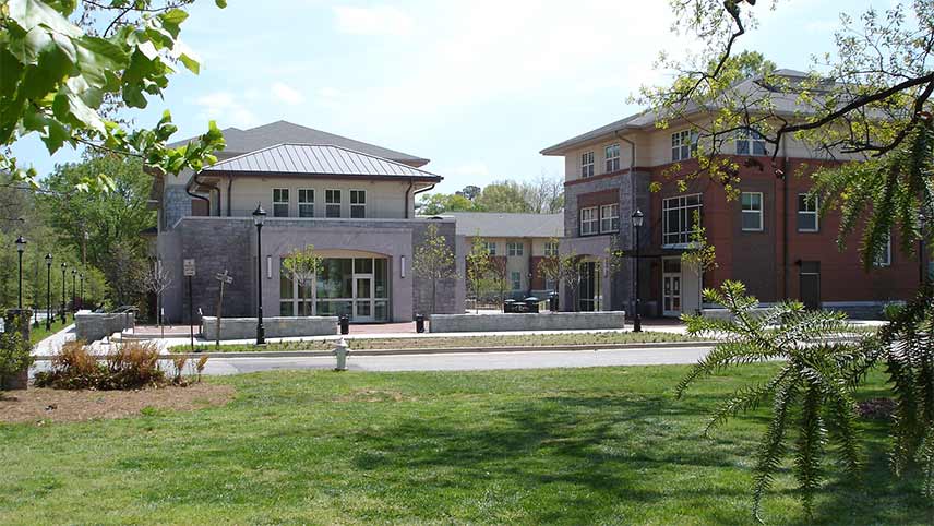 Outside view of Murdy Hall and Elizer Hall