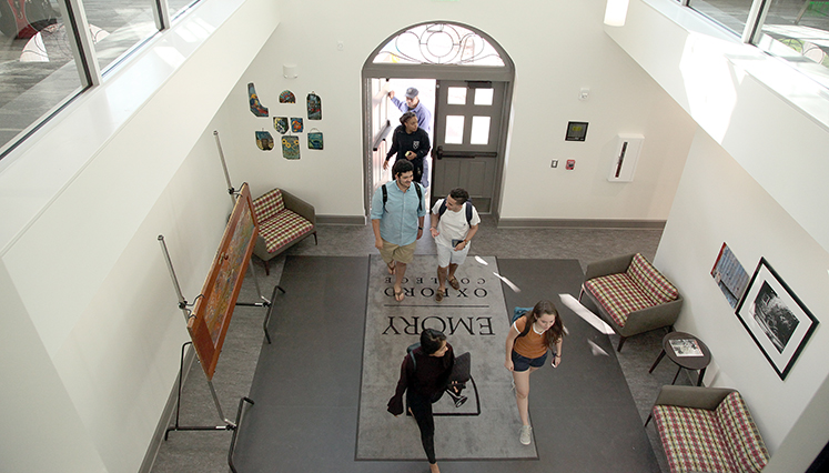 The new Pierce Hall entrance boasts a welcoming lobby.