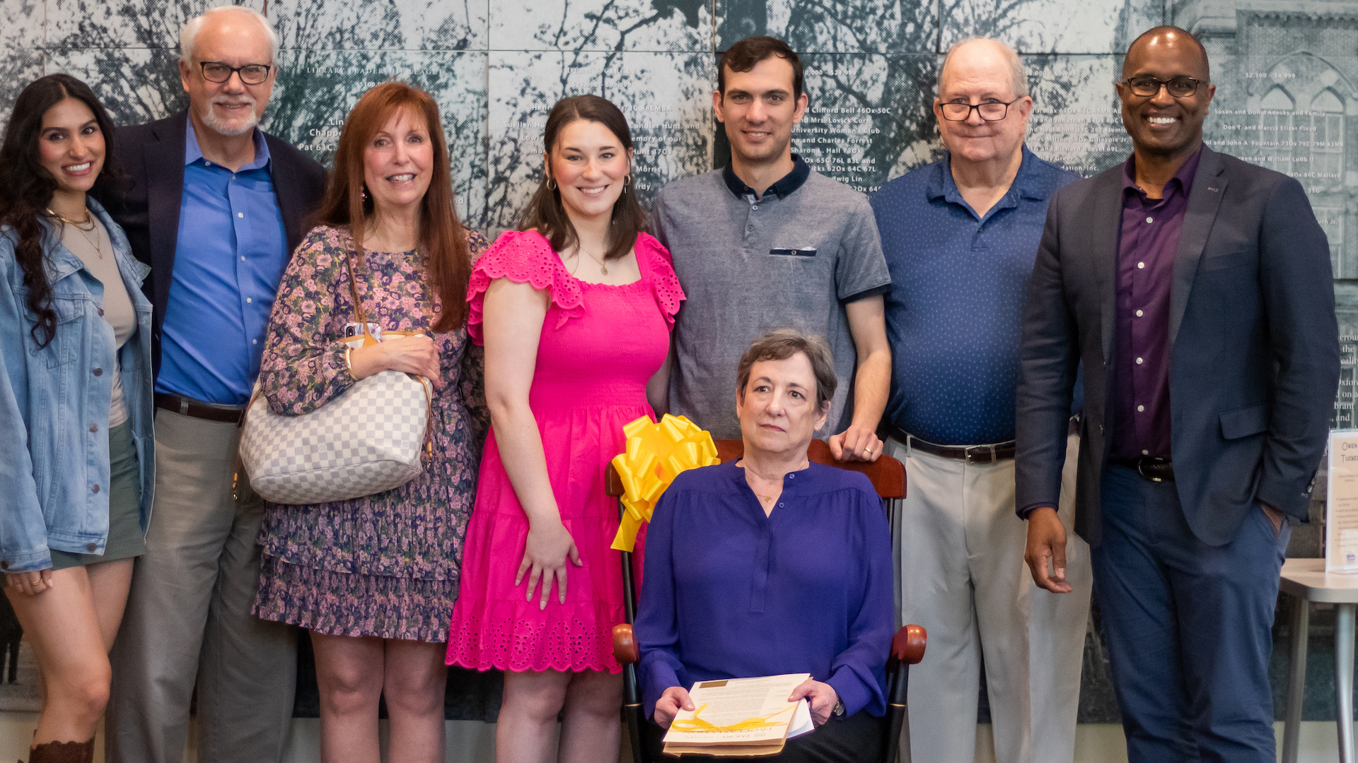 Kitty McNeill with colleagues and friends at retirement party