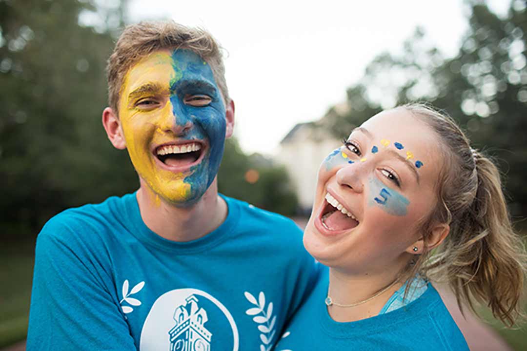 Students celebrate at the Oxford Olympics.