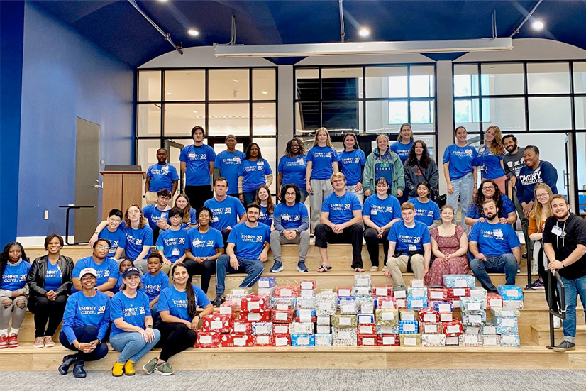 Several hundred members of the Emory community volunteered their time to help others during Emory Cares Day of Service.